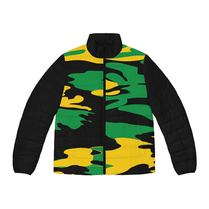 Jamaican Colored Camouflage Puff Jacket