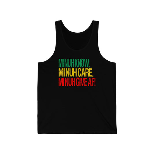 Rasta Colored Jamaican Tshirt | I Dont Know, I Dont Care, I Dont Give AF! Tee
