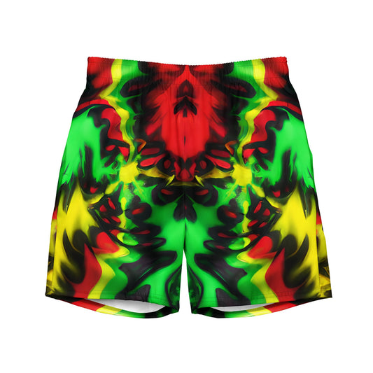 Tie Dye Rasta Men's Swim Trunks / Athletic Shorts