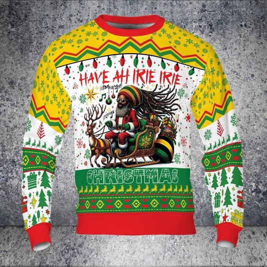 Unique Rastafarian Ugly Christmas Sweater Handmade Jamaican Holiday Knitwear Jamaica Top Reggae & Bob Inspired Festive Youth Adult Midweight